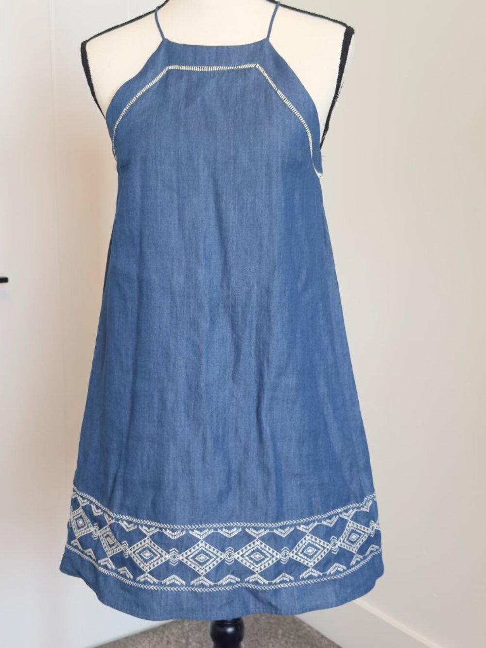 J.O.A. Embroidered Spaghetti Strap A Line Dress NWT